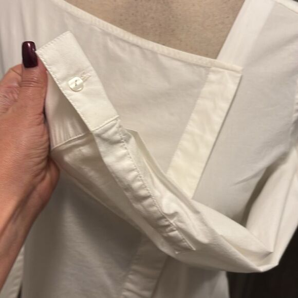 Guyana Elegant White Asymmetrical Blouse, XS - Picture 5 of 11